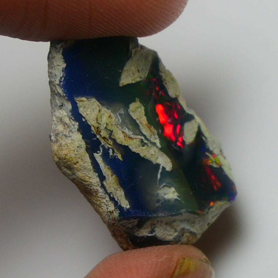 Black Opal Weight: 10.35 Carats | Natural Black Ethiopian Opal Rough - Ready for Cutting & Jewelry