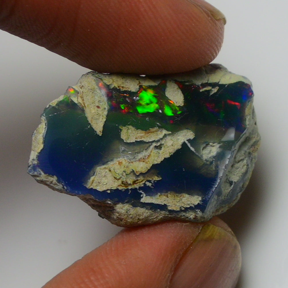 Black Opal Weight: 10.35 Carats | Natural Black Ethiopian Opal Rough - Ready for Cutting & Jewelry