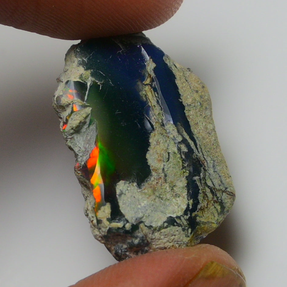 Black Opal Weight: 10.35 Carats | Natural Black Ethiopian Opal Rough - Ready for Cutting & Jewelry