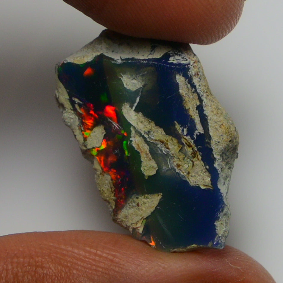 Black Opal Weight: 10.35 Carats | Natural Black Ethiopian Opal Rough - Ready for Cutting & Jewelry