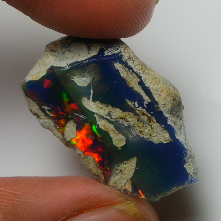 Black Opal Weight: 10.35 Carats | Natural Black Ethiopian Opal Rough - Ready for Cutting & Jewelry