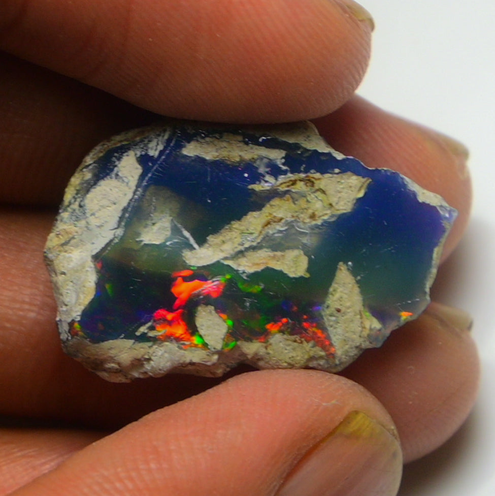 Black Opal Weight: 10.35 Carats | Natural Black Ethiopian Opal Rough - Ready for Cutting & Jewelry