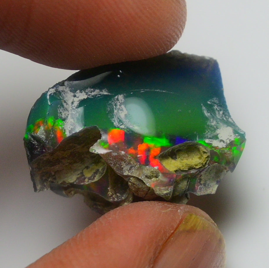 Black Opal Weight: 10.20 Carats | Natural Black Ethiopian Opal Rough - Ready for Cutting & Jewelry