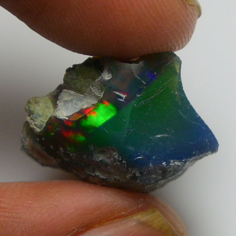 Black Opal Weight: 10.20 Carats | Natural Black Ethiopian Opal Rough - Ready for Cutting & Jewelry