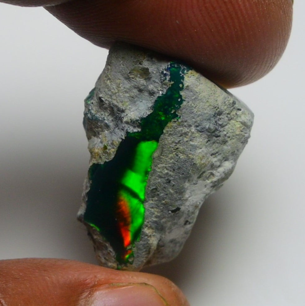 Black Opal 15.10 Carats | Natural Black Ethiopian Opal Rough - Ready for Cutting & Jewelry!