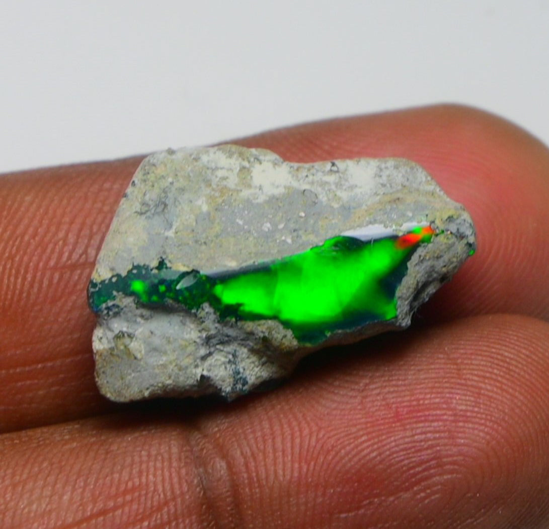 Black Opal 15.10 Carats | Natural Black Ethiopian Opal Rough - Ready for Cutting & Jewelry!