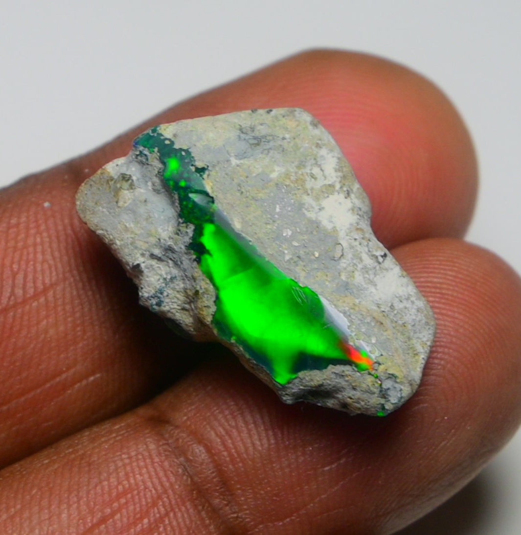 Black Opal 15.10 Carats | Natural Black Ethiopian Opal Rough - Ready for Cutting & Jewelry!