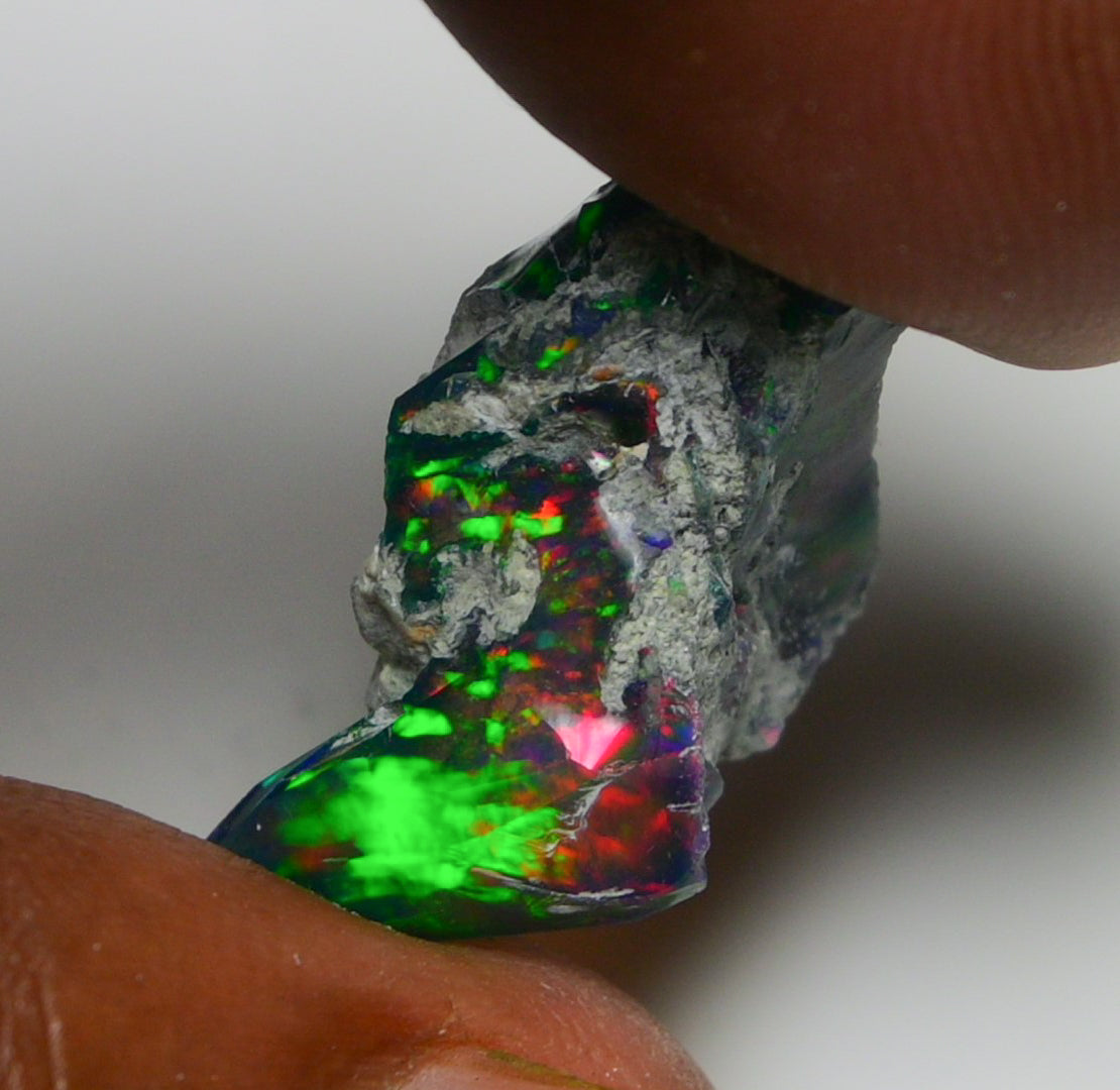Black Opal 10.00 Carats | Natural Black Ethiopian Opal Rough - Ready for Cutting & Jewelry!