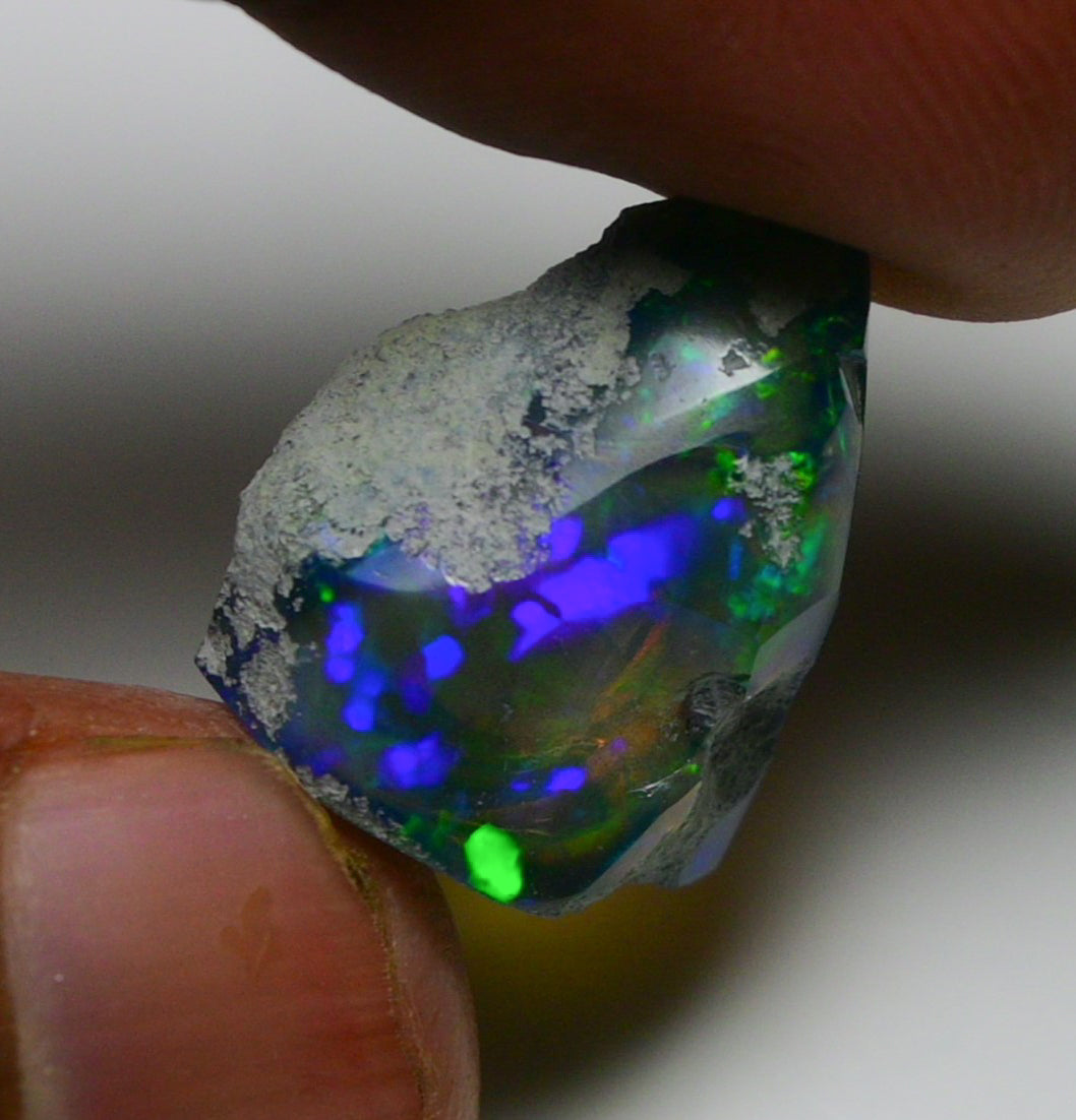 Black Opal 10.20 Carats | Natural Black Ethiopian Opal Rough - Ready for Cutting & Jewelry!