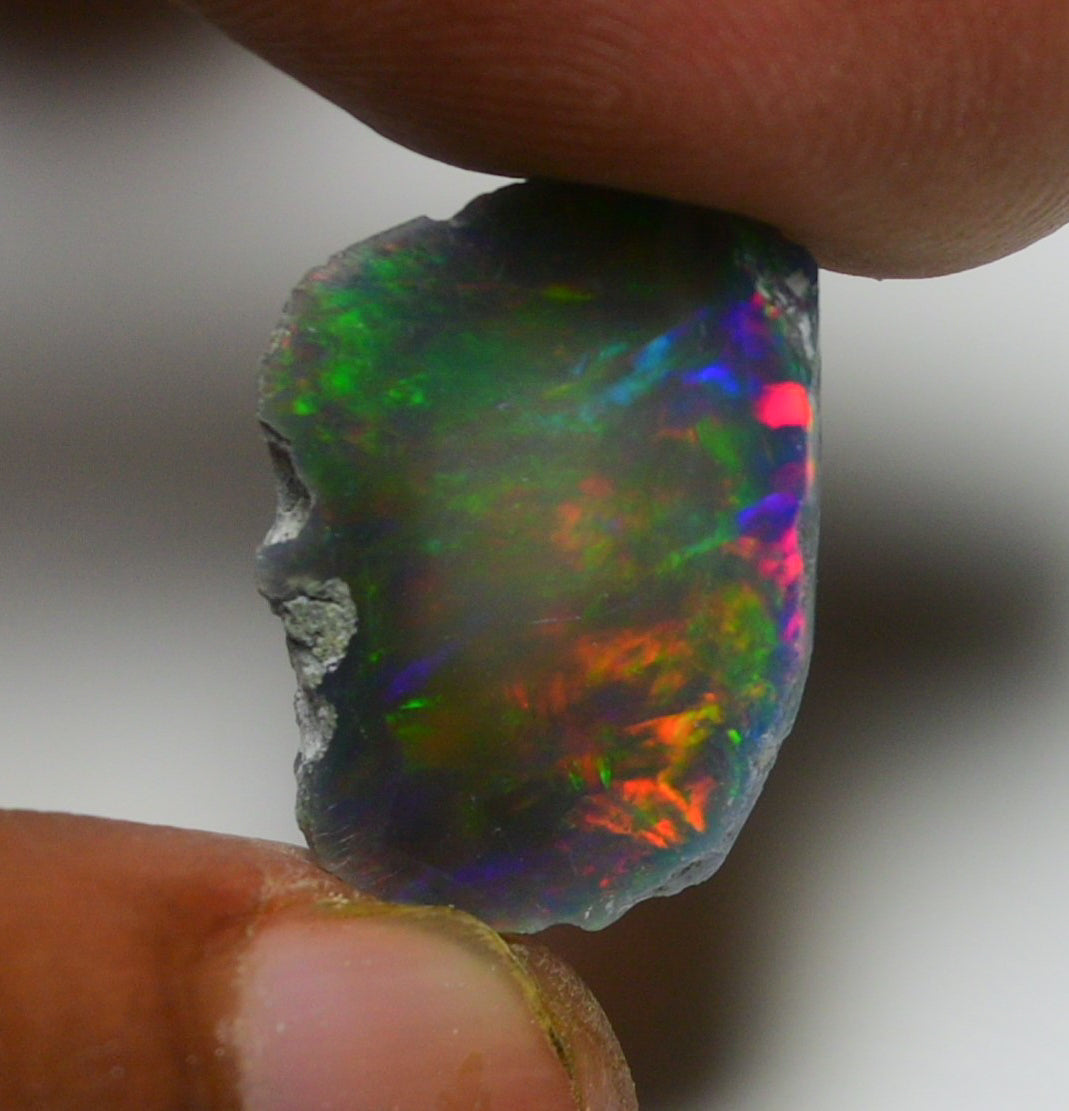 Black Opal 8.00 Carats | Natural Black Ethiopian Opal Rough - Ready for Cutting & Jewelry!