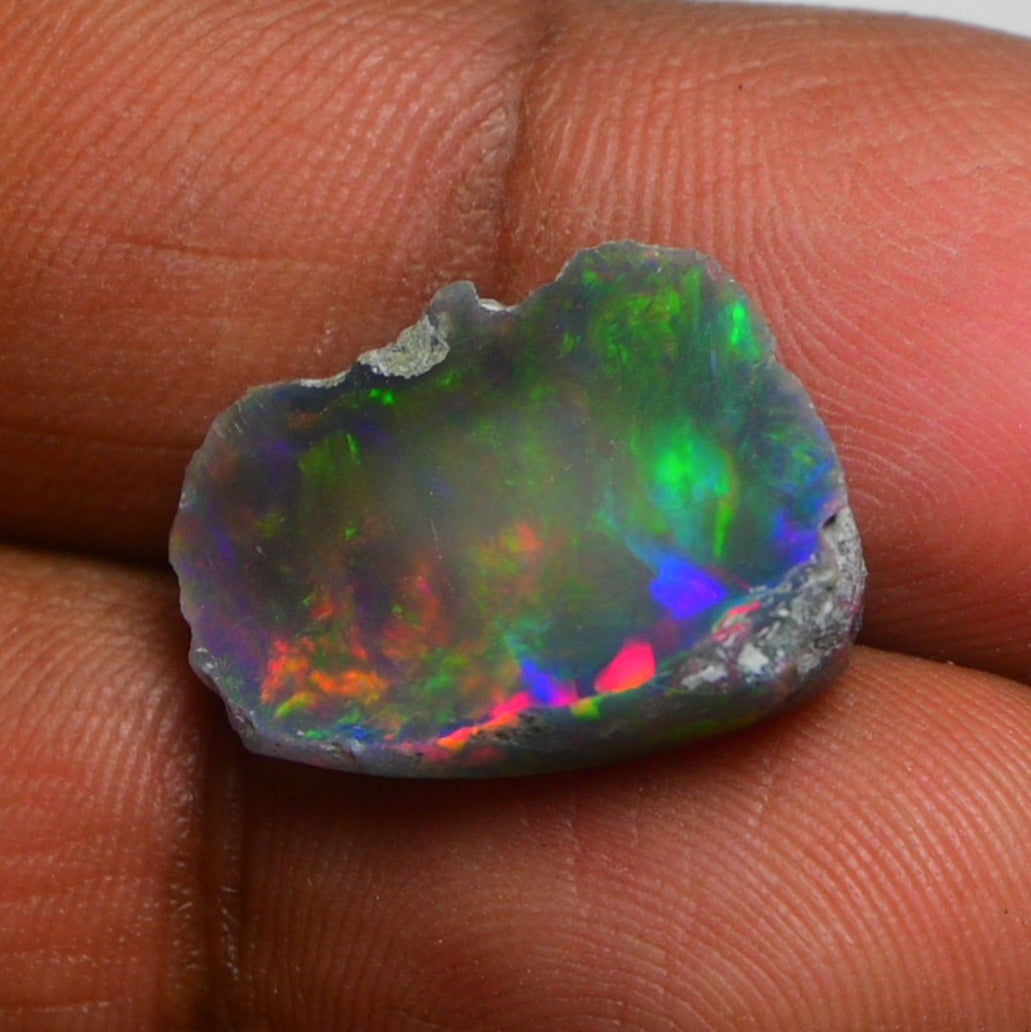 Black Opal 8.00 Carats | Natural Black Ethiopian Opal Rough - Ready for Cutting & Jewelry!