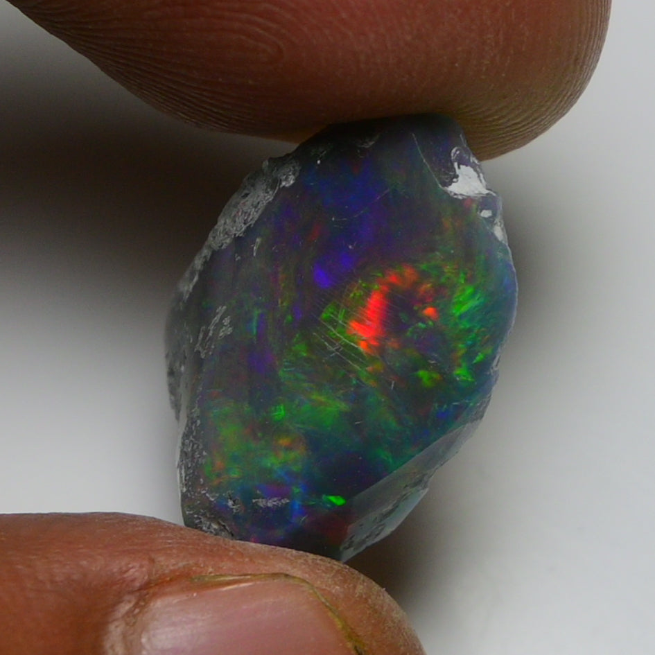 Black Opal 8.00 Carats | Natural Black Ethiopian Opal Rough - Ready for Cutting & Jewelry!