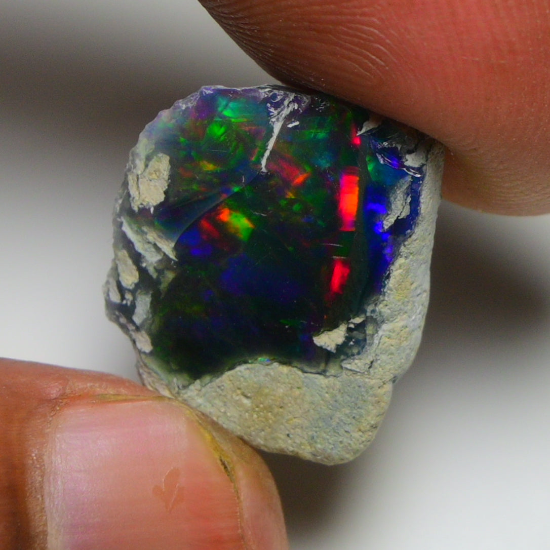 Black Opal 9.20 Carats | Natural Black Ethiopian Opal Rough - Ready for Cutting & Jewelry!