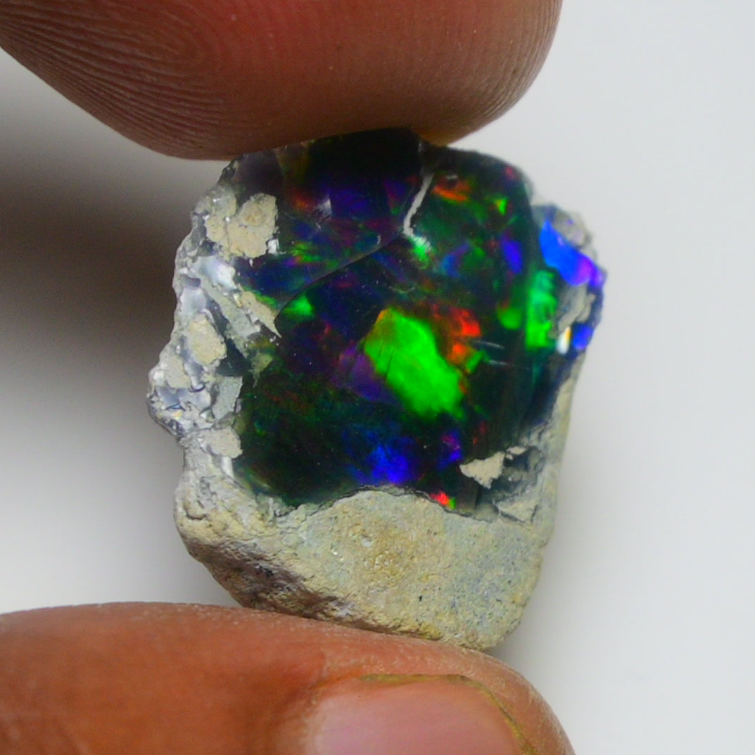 Black Opal 9.20 Carats | Natural Black Ethiopian Opal Rough - Ready for Cutting & Jewelry!