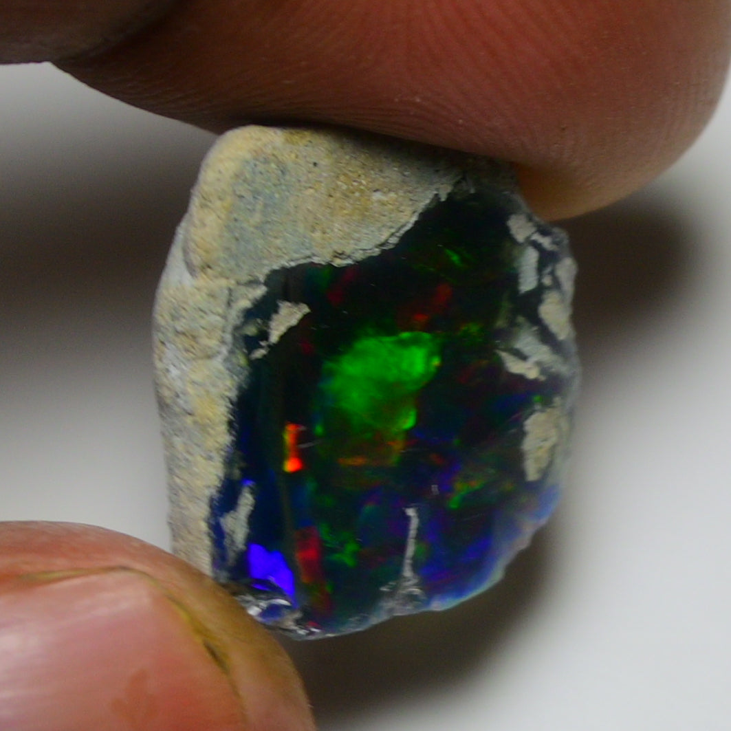 Black Opal 9.20 Carats | Natural Black Ethiopian Opal Rough - Ready for Cutting & Jewelry!