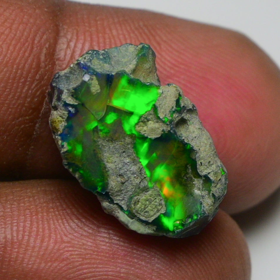 Black Opal 10.70 Carats | Natural Black Ethiopian Opal Rough - Ready for Cutting & Jewelry!