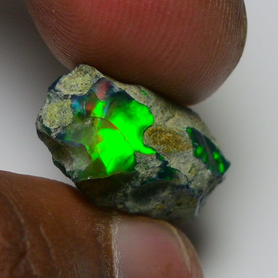 Black Opal 10.70 Carats | Natural Black Ethiopian Opal Rough - Ready for Cutting & Jewelry!