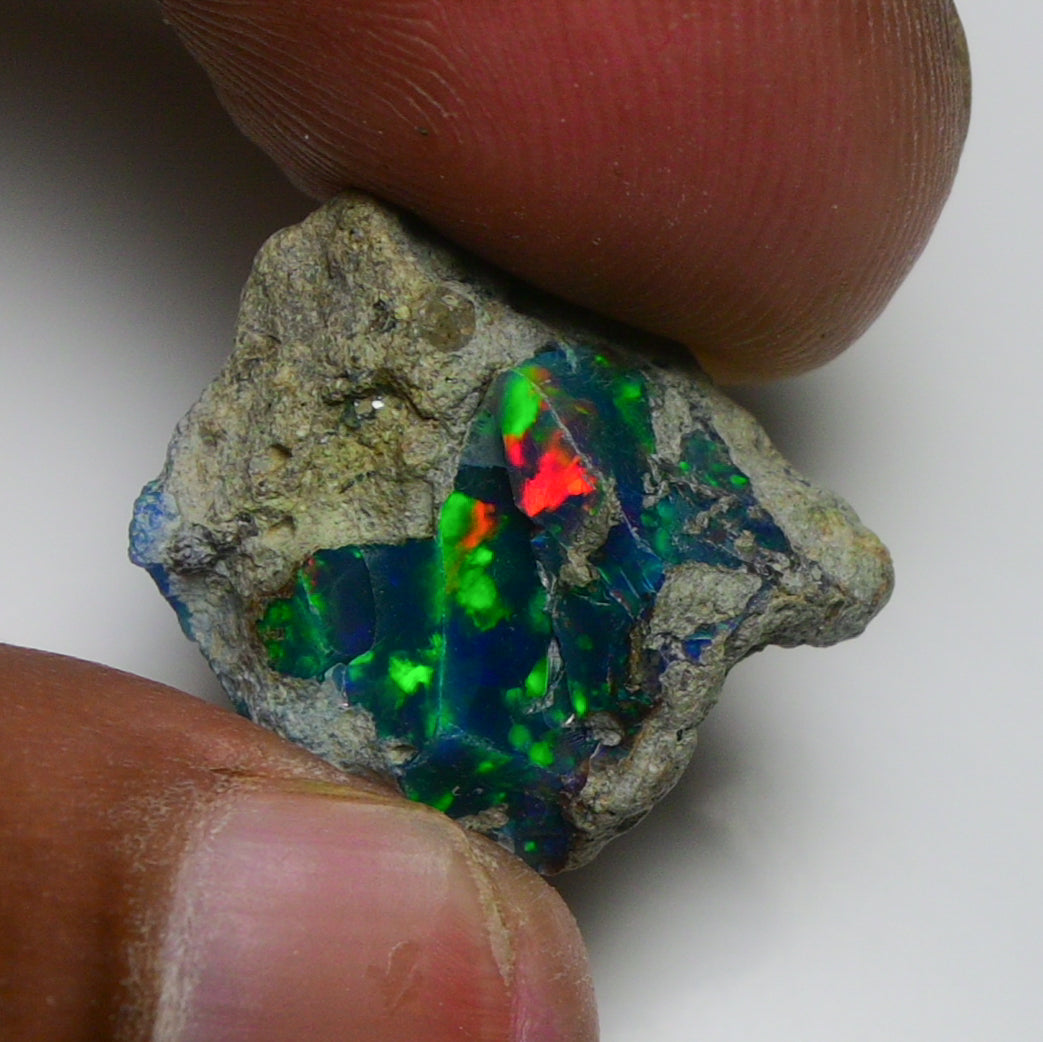 Black Opal 10.50 Carats | Natural Black Ethiopian Opal Rough - Ready for Cutting & Jewelry!