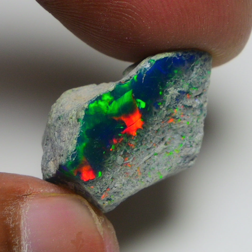 Black Opal 15.00 Carats | Natural Black Ethiopian Opal Rough - Ready for Cutting & Jewelry!