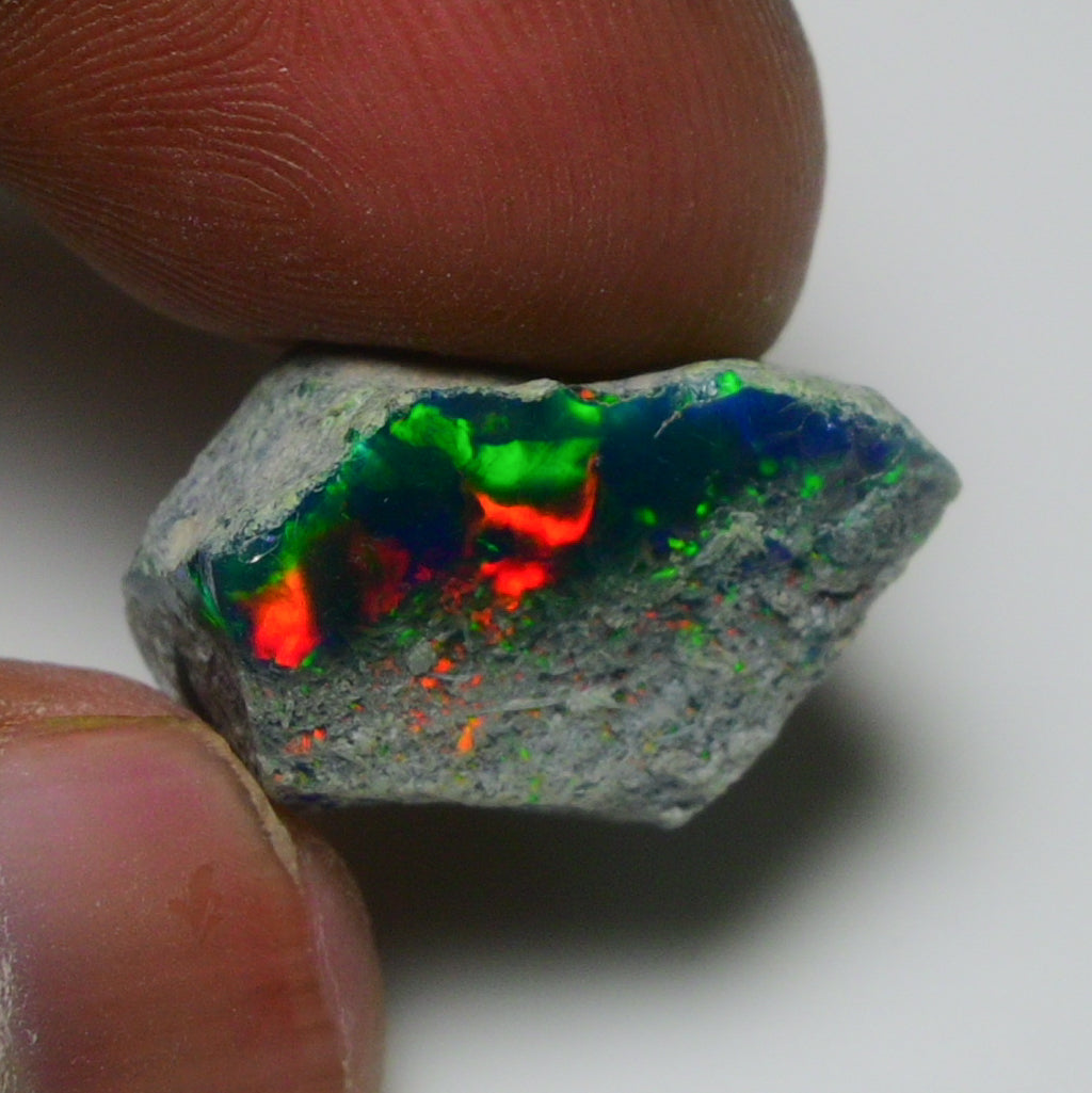 Black Opal 15.00 Carats | Natural Black Ethiopian Opal Rough - Ready for Cutting & Jewelry!
