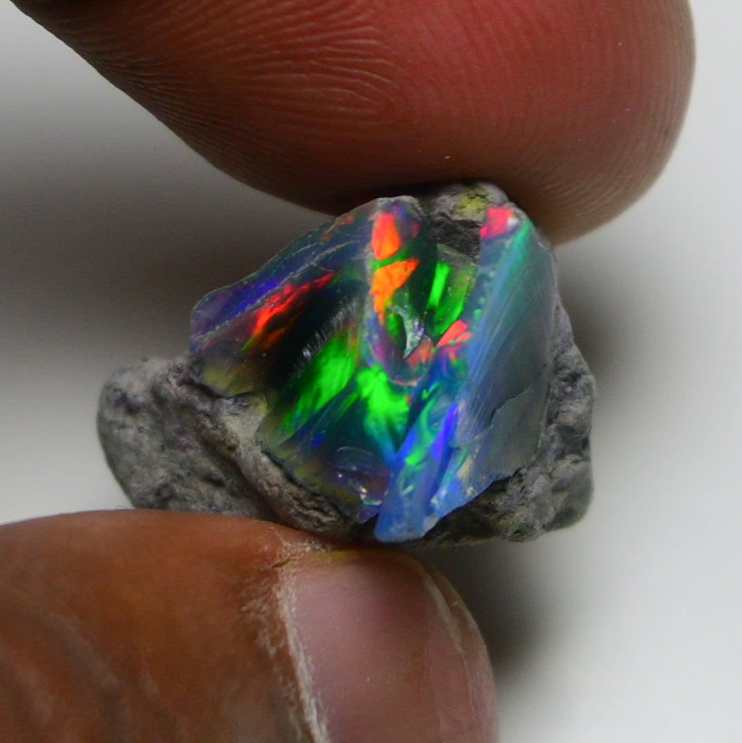 Black Opal 14.70 Carats | Natural Black Ethiopian Opal Rough - Ready for Cutting & Jewelry!