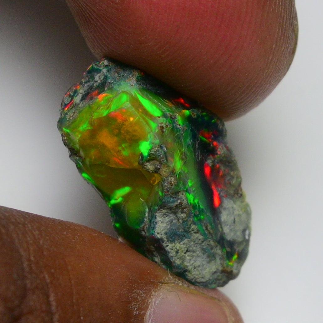 Black Opal 10.30 Carats | Natural Black Ethiopian Opal Rough - Ready for Cutting & Jewelry!