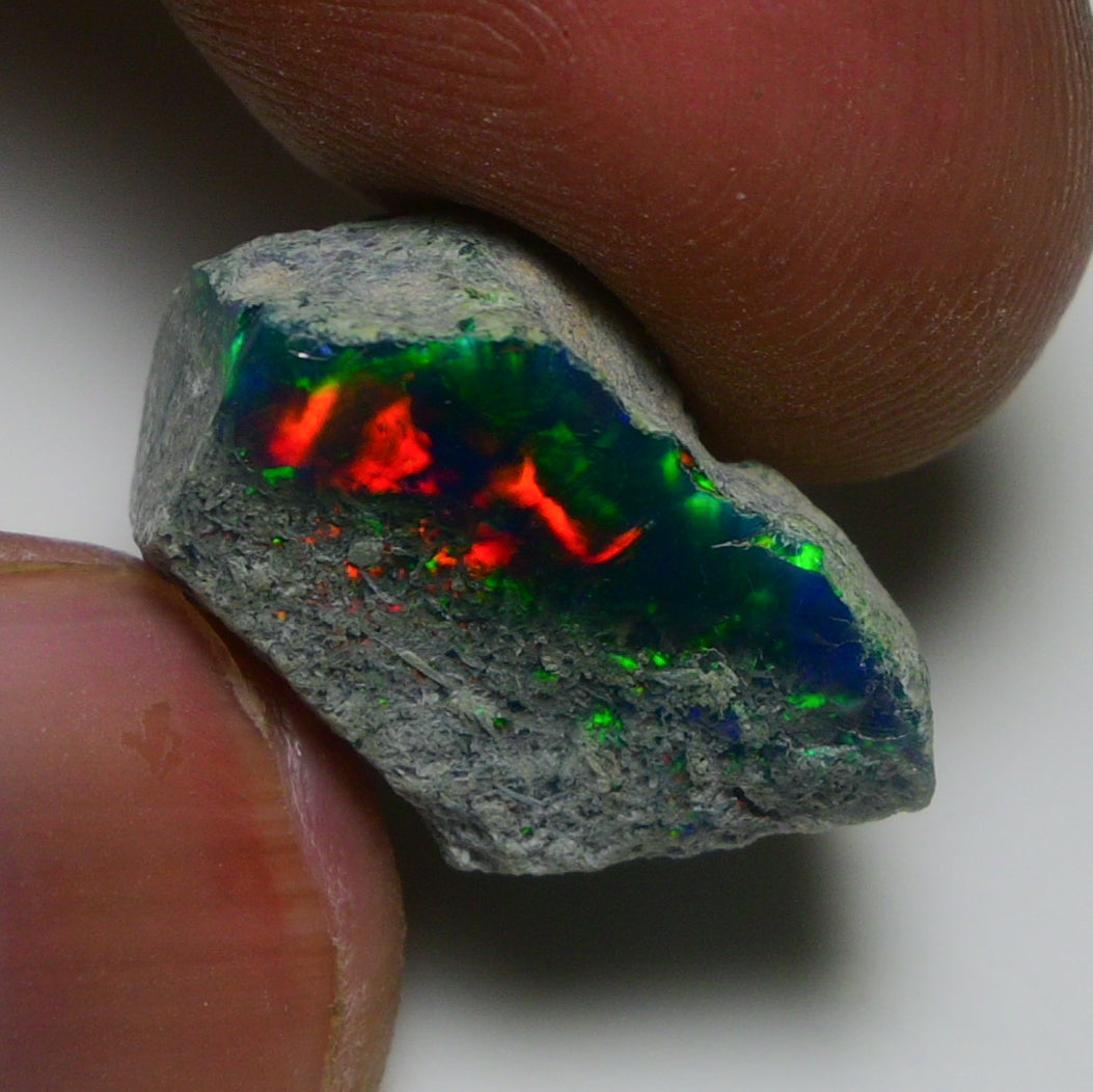 Black Opal 15.00 Carats | Natural Black Ethiopian Opal Rough - Ready for Cutting & Jewelry!