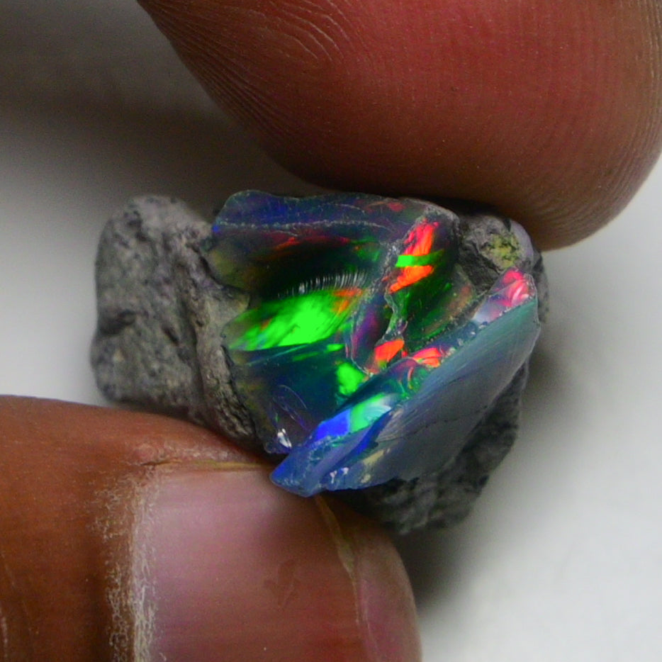 Black Opal 14.70 Carats | Natural Black Ethiopian Opal Rough - Ready for Cutting & Jewelry!