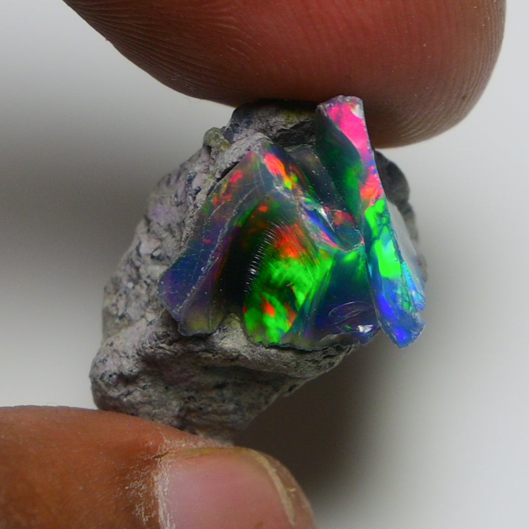 Black Opal 14.70 Carats | Natural Black Ethiopian Opal Rough - Ready for Cutting & Jewelry!