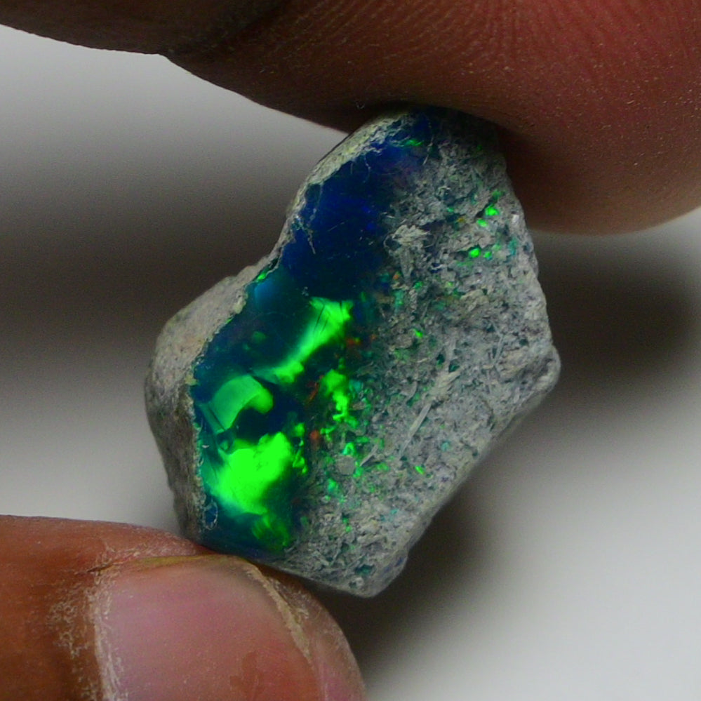 Black Opal 15.00 Carats | Natural Black Ethiopian Opal Rough - Ready for Cutting & Jewelry!