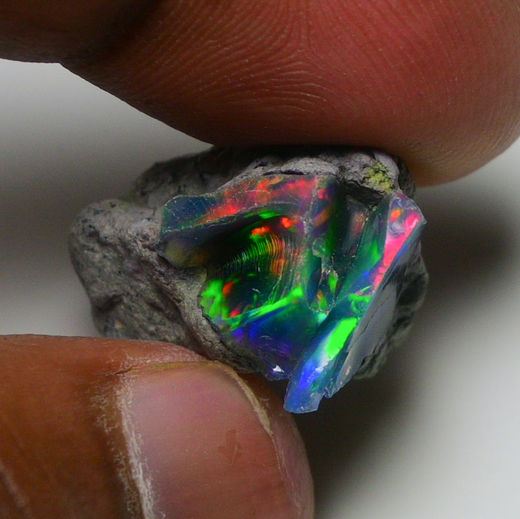 Black Opal 14.70 Carats | Natural Black Ethiopian Opal Rough - Ready for Cutting & Jewelry!