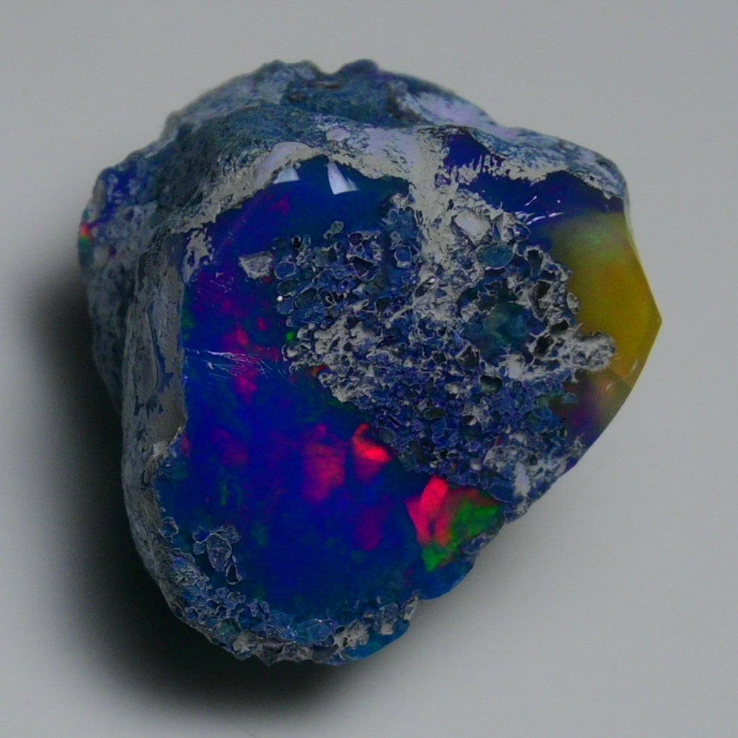 Rare Blue Opal 37.50 Carats | Natural Blue Ethiopian Opal Rough - Ready for Cutting & Jewelry!