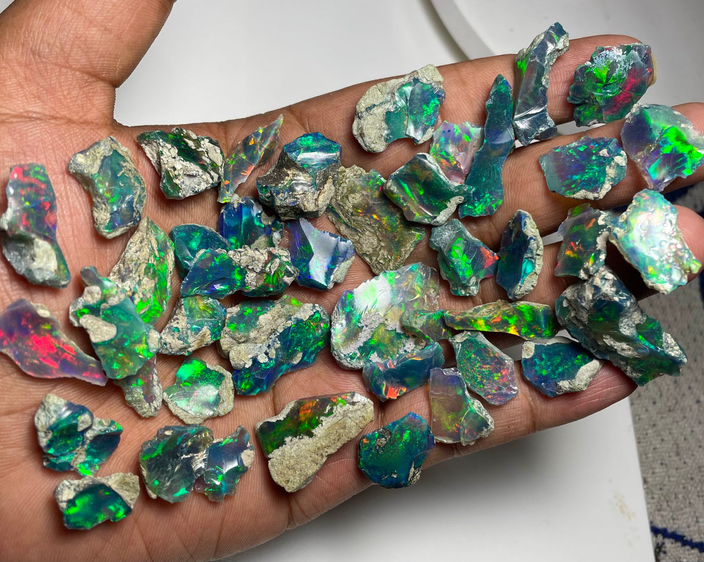 Handpicked 300 Carats (60g) Natural Black Ethiopian Opal Rough Lot | Suitable For Cabochons, Jewelry & Lapidary