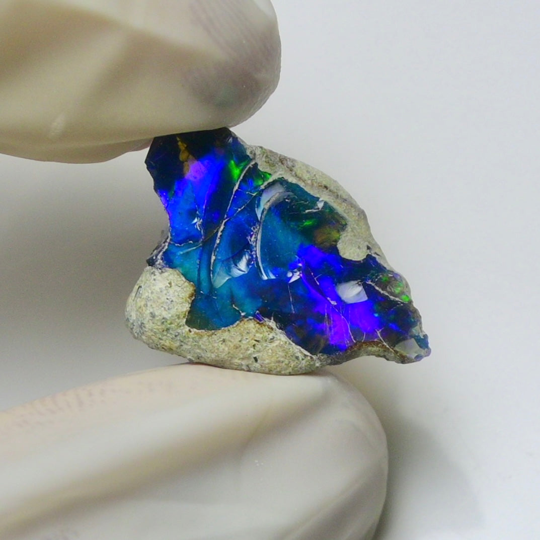 Blue Opal Rough 7.55 Carats | Natural Ethiopian Opal Rough - Ready for Cutting & Jewelry | AAA Grade Opal Raw