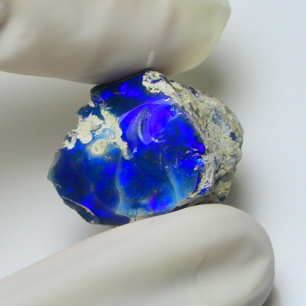 Blue Opal Rough 15.35 Carats | Natural Ethiopian Opal Rough - Ready for Cutting & Jewelry | AAA Grade Opal Raw
