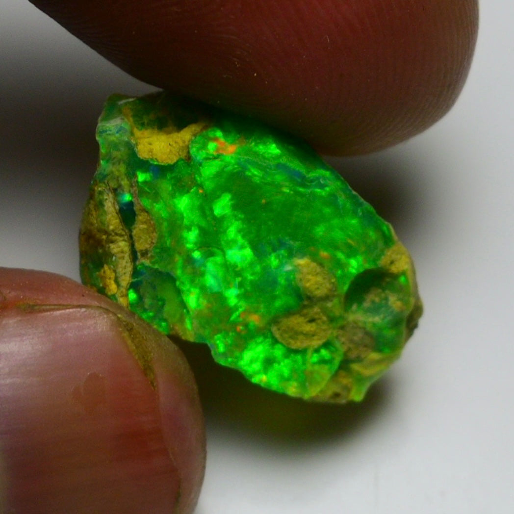Green Opal 11.85 Carats | Natural Green Ethiopian Opal Rough - Ready for Cutting & Jewelry!
