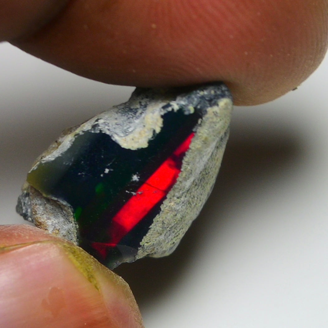 Black Opal 14.70 Carats | Natural Black Ethiopian Opal Rough - Ready for Cutting & Jewelry!