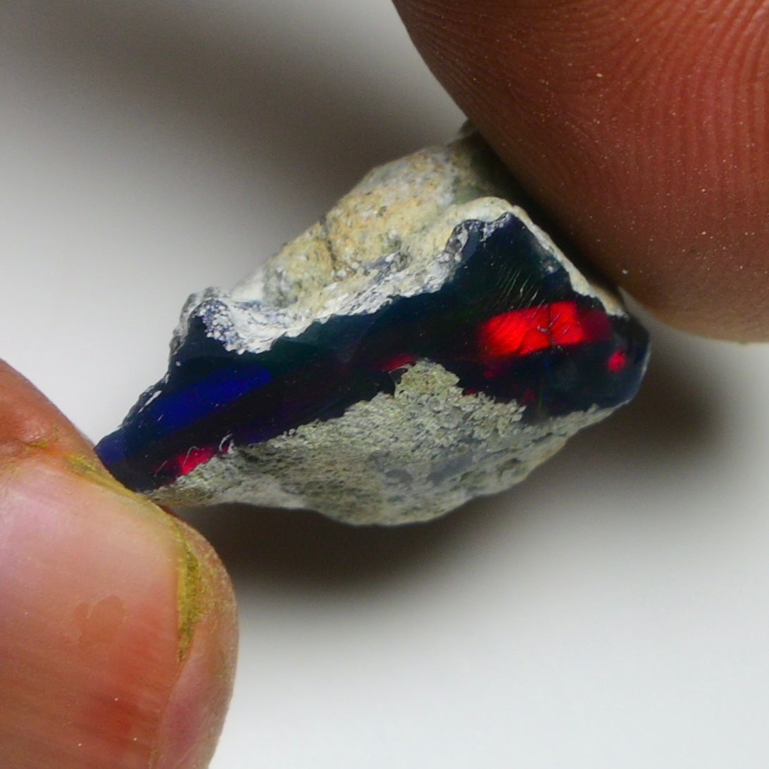 Black Opal 14.70 Carats | Natural Black Ethiopian Opal Rough - Ready for Cutting & Jewelry!