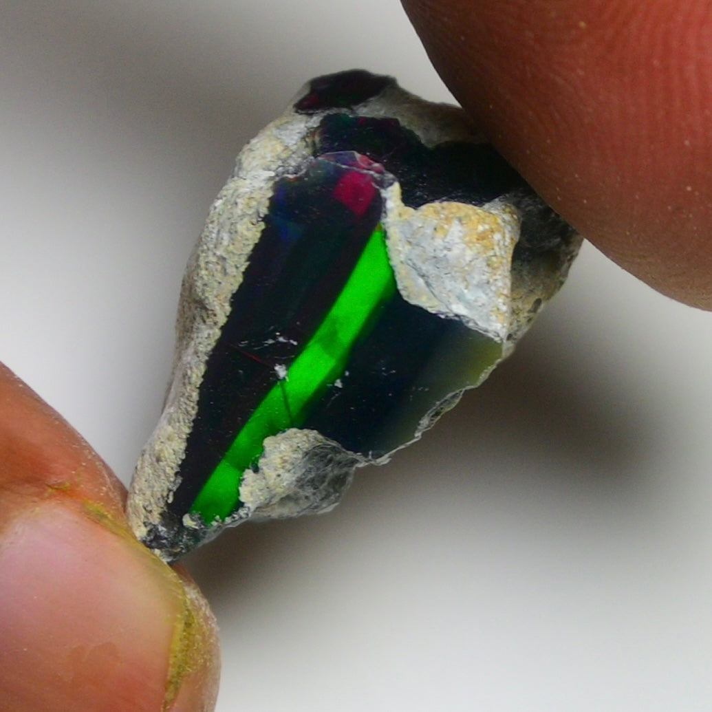 Black Opal 14.70 Carats | Natural Black Ethiopian Opal Rough - Ready for Cutting & Jewelry!