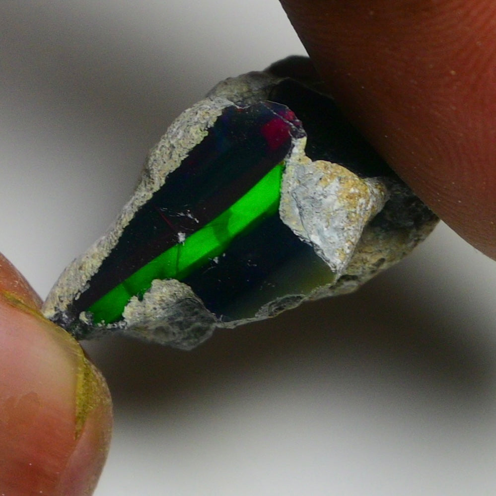 Black Opal 14.70 Carats | Natural Black Ethiopian Opal Rough - Ready for Cutting & Jewelry!