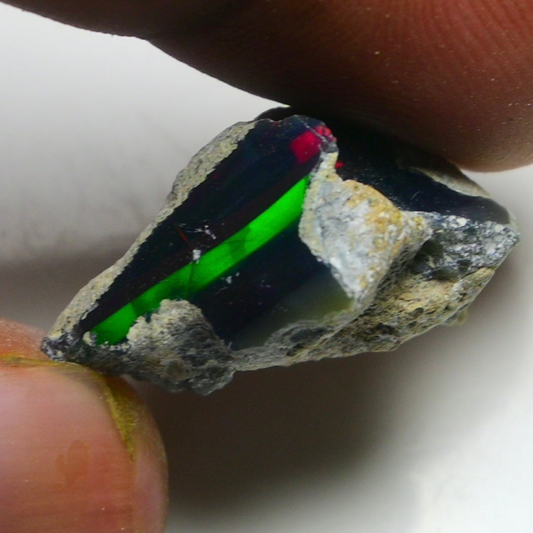 Black Opal 14.70 Carats | Natural Black Ethiopian Opal Rough - Ready for Cutting & Jewelry!