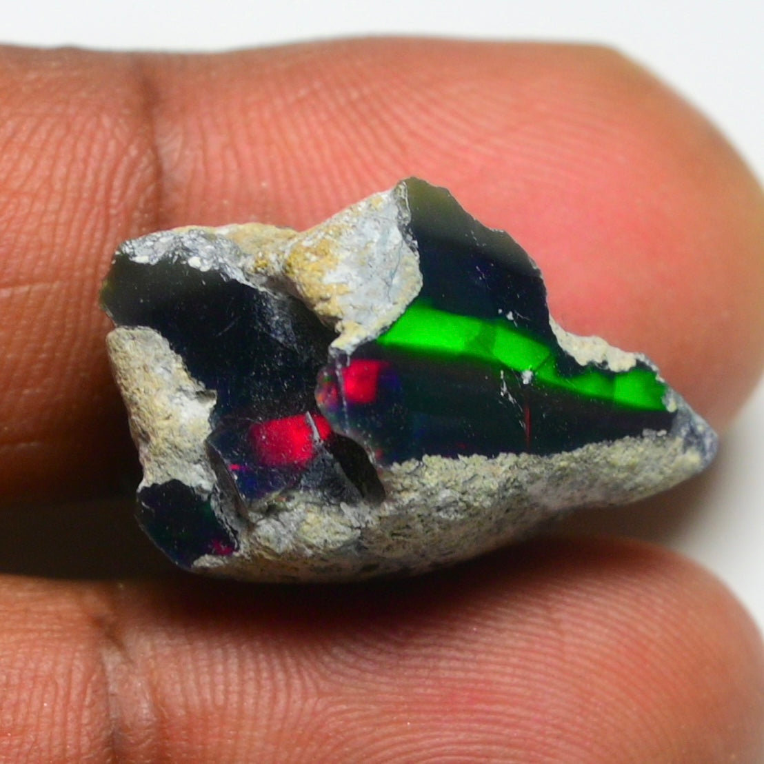 Black Opal 14.70 Carats | Natural Black Ethiopian Opal Rough - Ready for Cutting & Jewelry!
