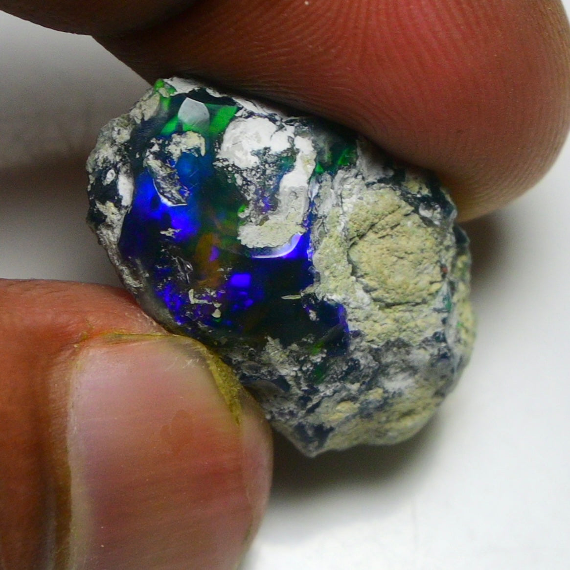 Black Opal 15.80 Carats | Natural Black Ethiopian Opal Rough - Ready for Cutting & Jewelry!
