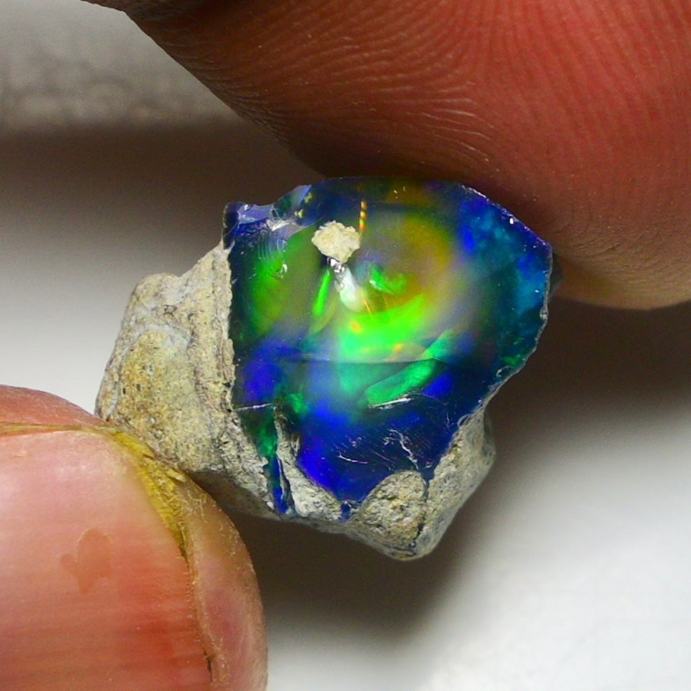 Black Opal 9.00 Carats | Natural Black Ethiopian Opal Rough - Ready for Cutting & Jewelry!