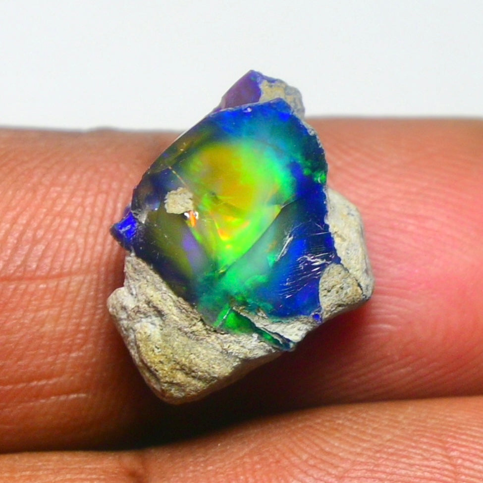 Black Opal 9.00 Carats | Natural Black Ethiopian Opal Rough - Ready for Cutting & Jewelry!