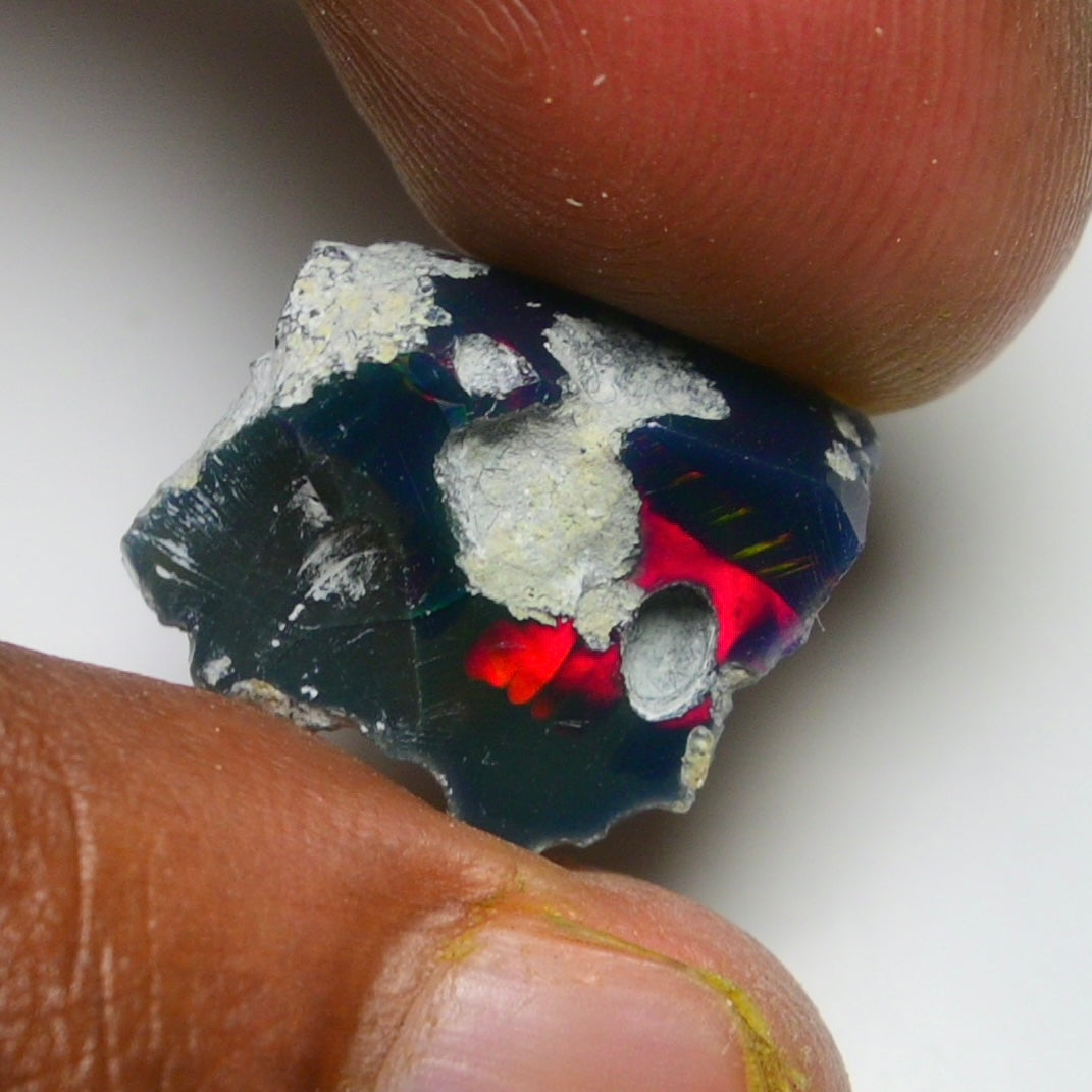 Black Opal 6.60 Carats | Natural Black Ethiopian Opal Rough - Ready for Cutting & Jewelry!