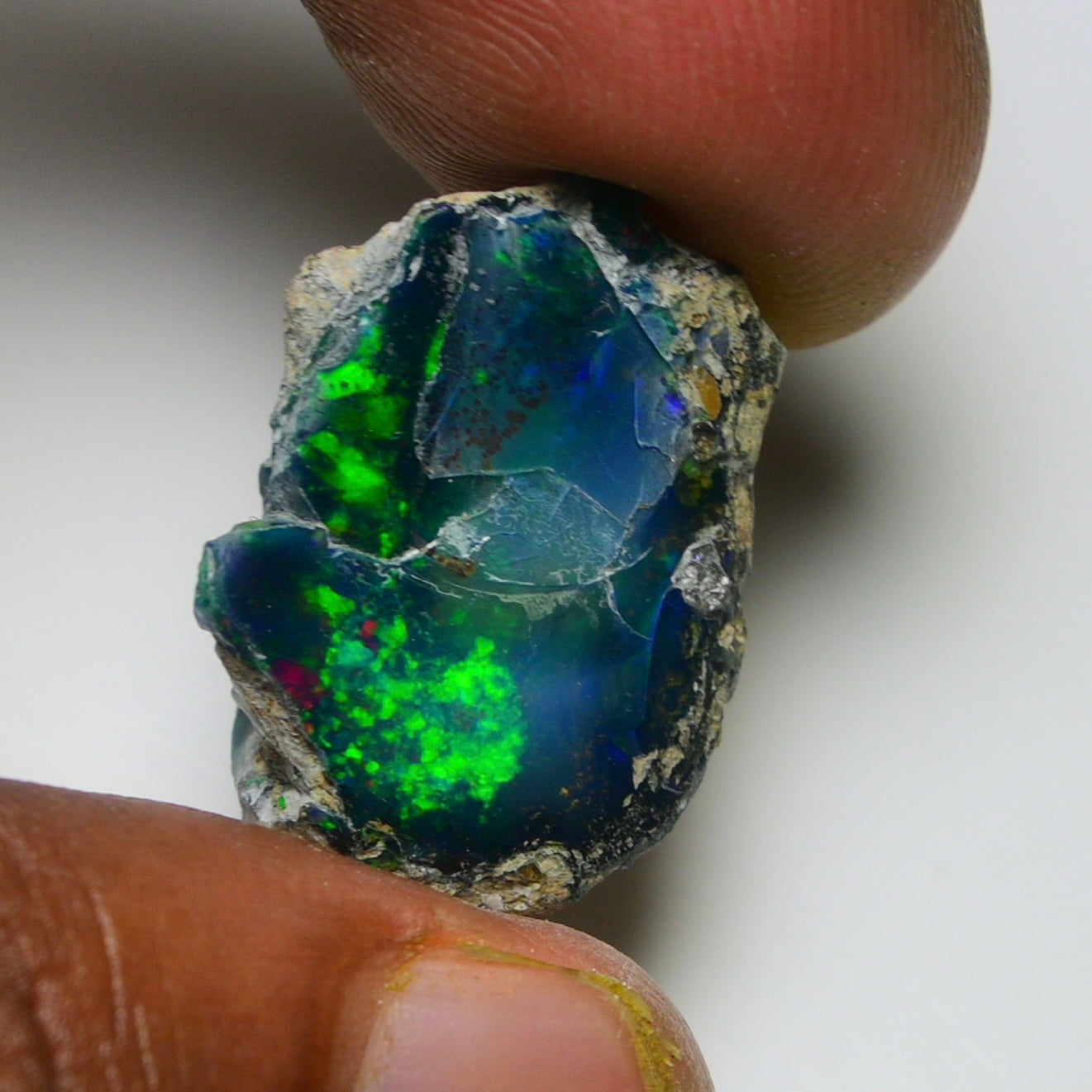 Black Opal 18.95 Carats | Natural Black Ethiopian Opal Rough - Ready for Cutting & Jewelry!