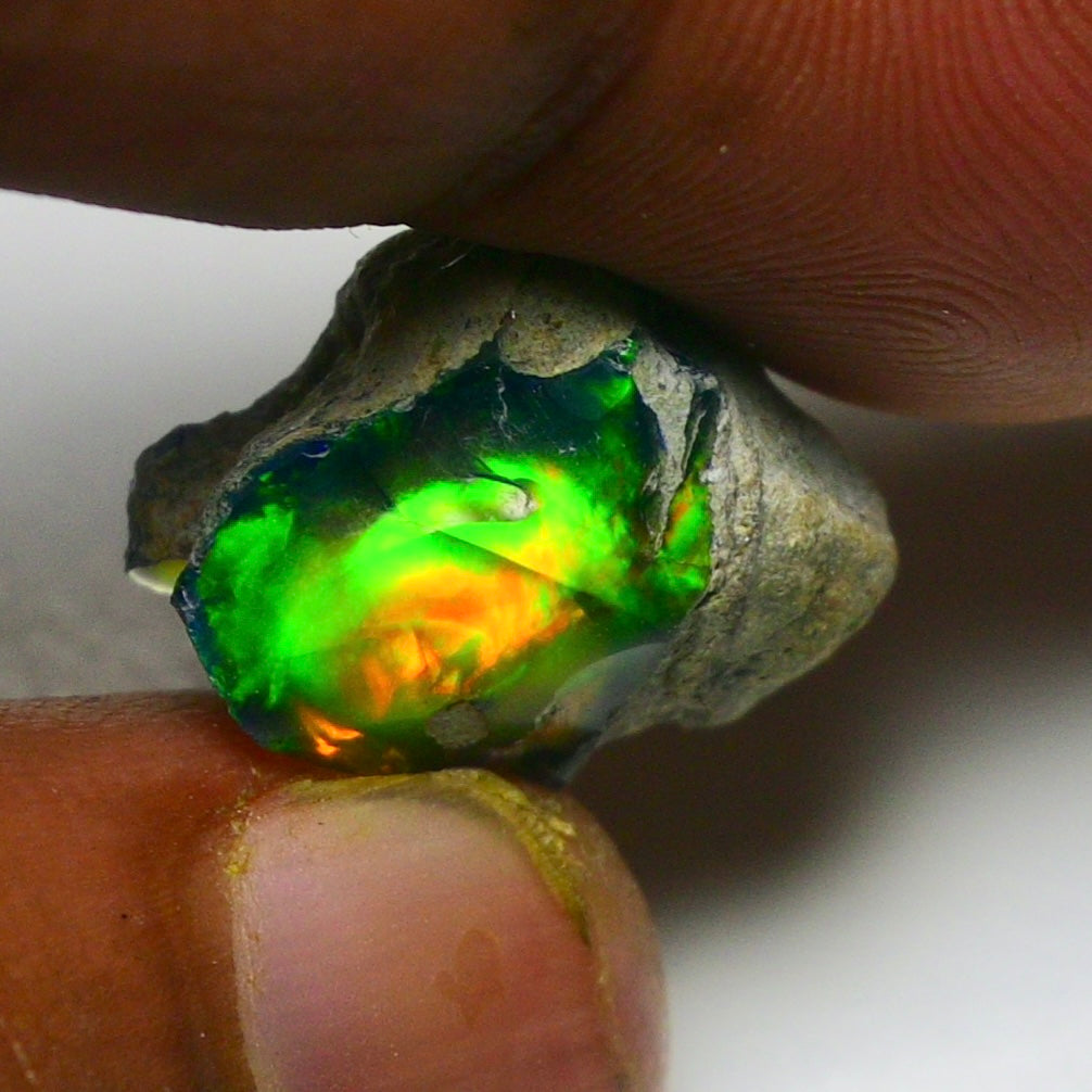 Black Opal 9.00 Carats | Natural Black Ethiopian Opal Rough - Ready for Cutting & Jewelry!