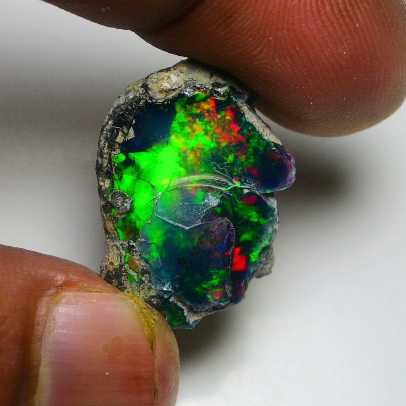 Black Opal 18.95 Carats | Natural Black Ethiopian Opal Rough - Ready for Cutting & Jewelry!