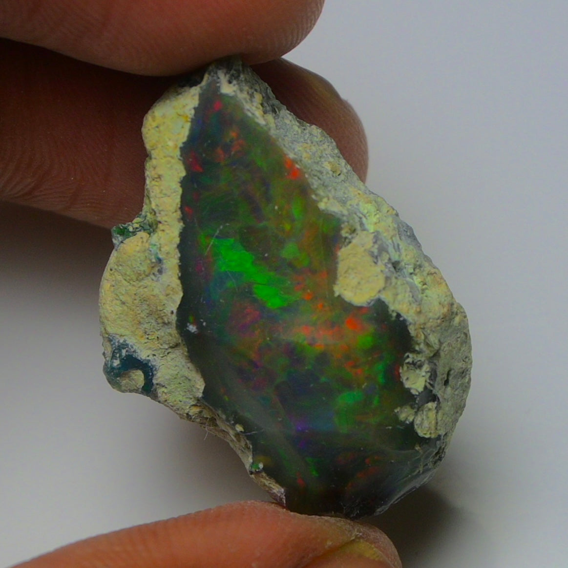 Black Opal 24.35 Carats | Natural Black Ethiopian Opal Rough - Ready for Cutting & Jewelry!